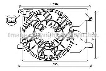 AVA QUALITY COOLING hy7549 -  Вентилятор, охлаждение двигателя